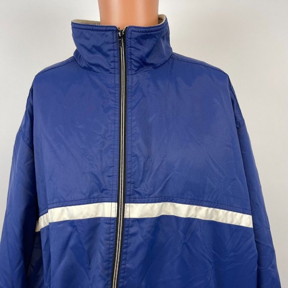 Nike Parka Jacket Vintage 90s Embroidered Swoosh Black Tag Blue Size XL